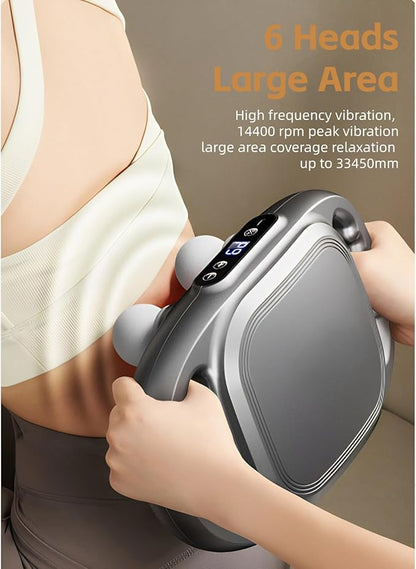 6-Head Deep Tissue Massage Gun for Muscle Recovery
