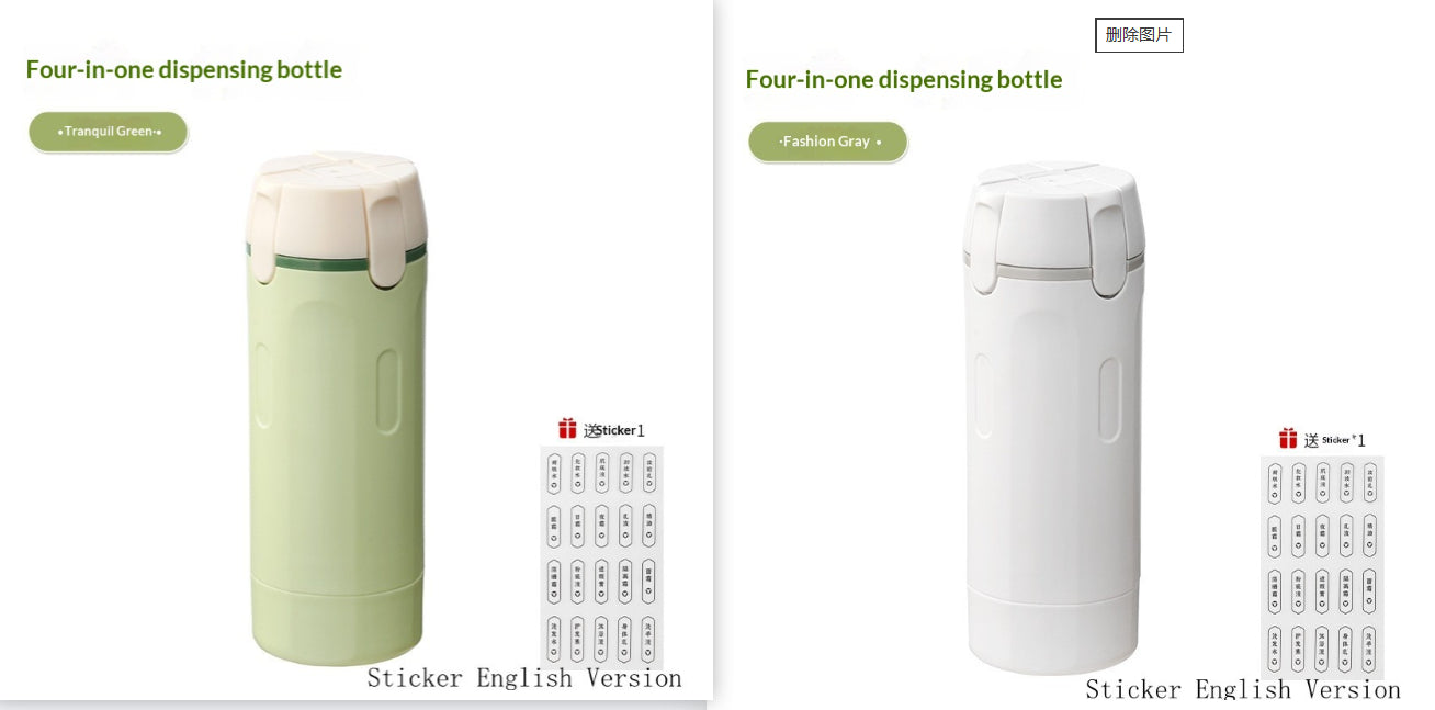 4 In 1 Leak Proof Travel Dispenser Portable Bottles For Perfume Shampoo Conditioner Lotion