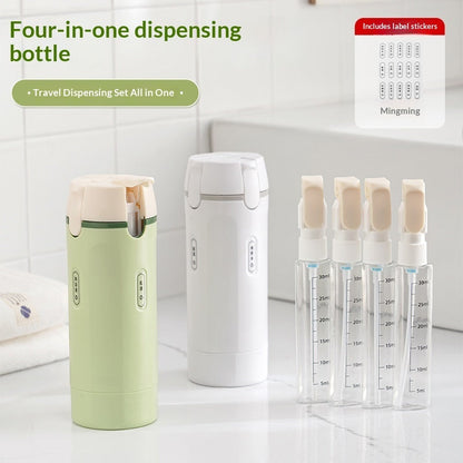 4 In 1 Leak Proof Travel Dispenser Portable Bottles For Perfume Shampoo Conditioner Lotion