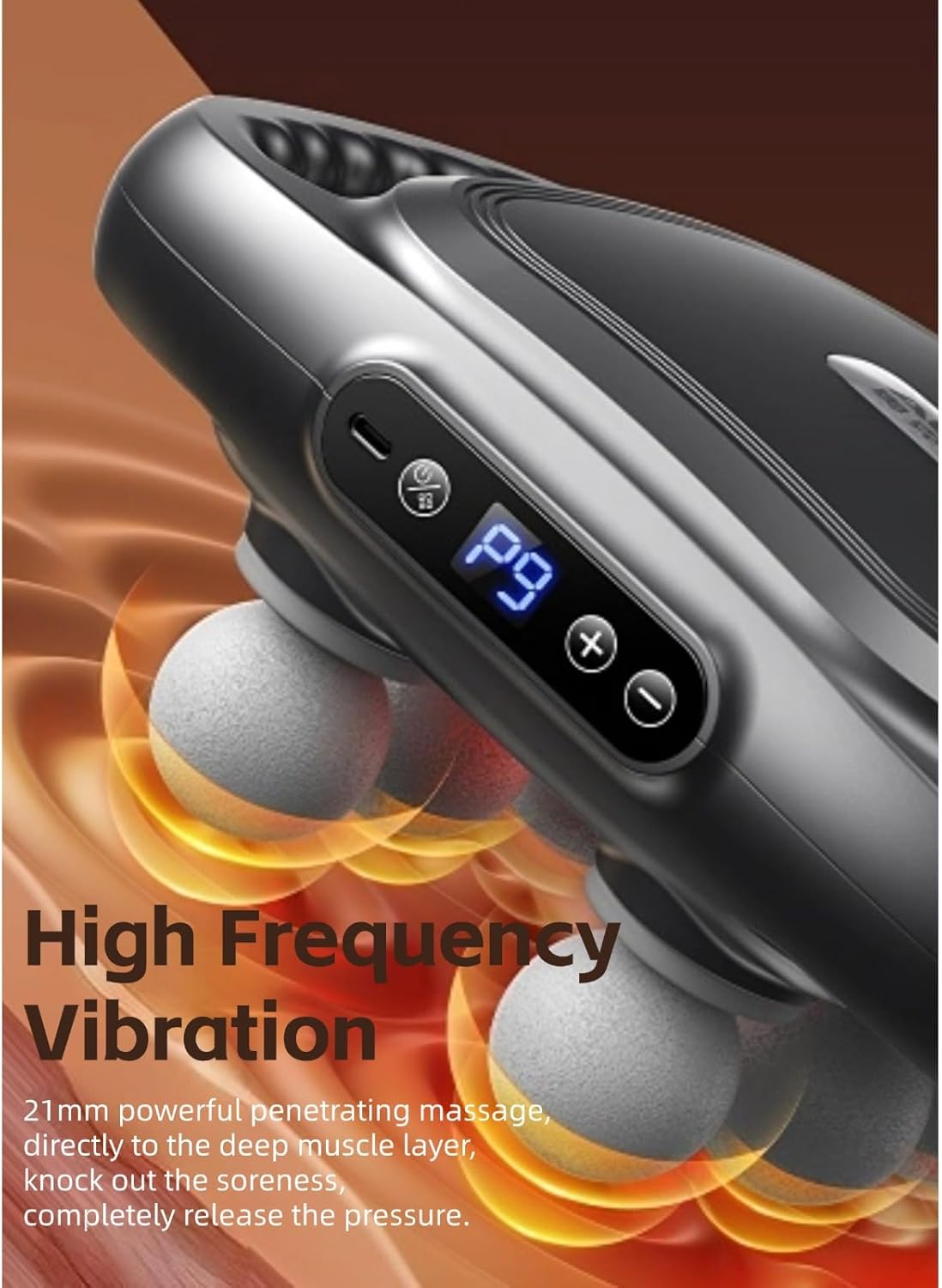 6-Head Deep Tissue Massage Gun for Muscle Recovery