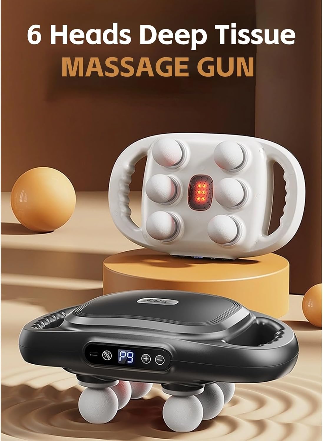 6-Head Deep Tissue Massage Gun for Muscle Recovery