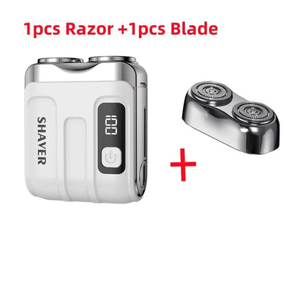 Mini Electric Smart Shaver Dual Blade Rechargeable Beard Trimmer