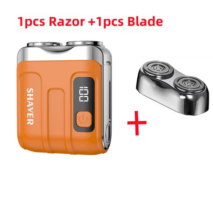 Mini Electric Smart Shaver Dual Blade Rechargeable Beard Trimmer