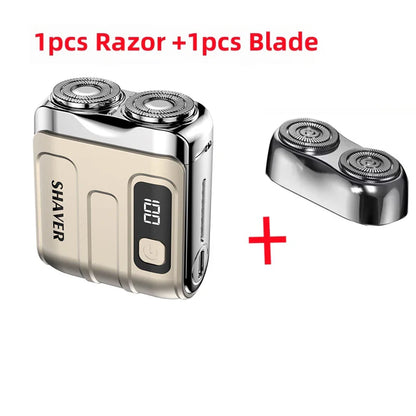 Mini Electric Smart Shaver Dual Blade Rechargeable Beard Trimmer