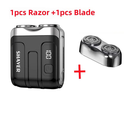 Mini Electric Smart Shaver Dual Blade Rechargeable Beard Trimmer