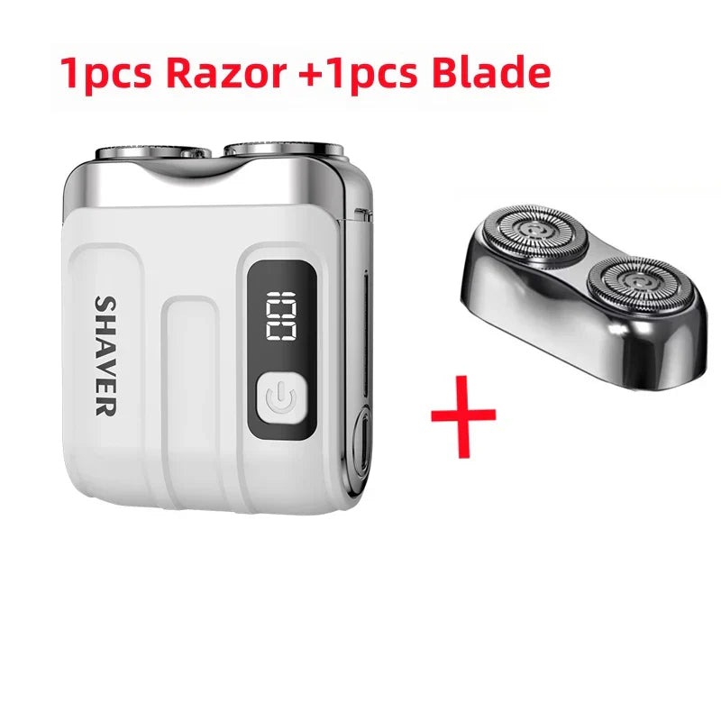 Mini Electric Smart Shaver Dual Blade Rechargeable Beard Trimmer