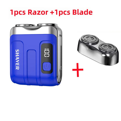 Mini Electric Smart Shaver Dual Blade Rechargeable Beard Trimmer