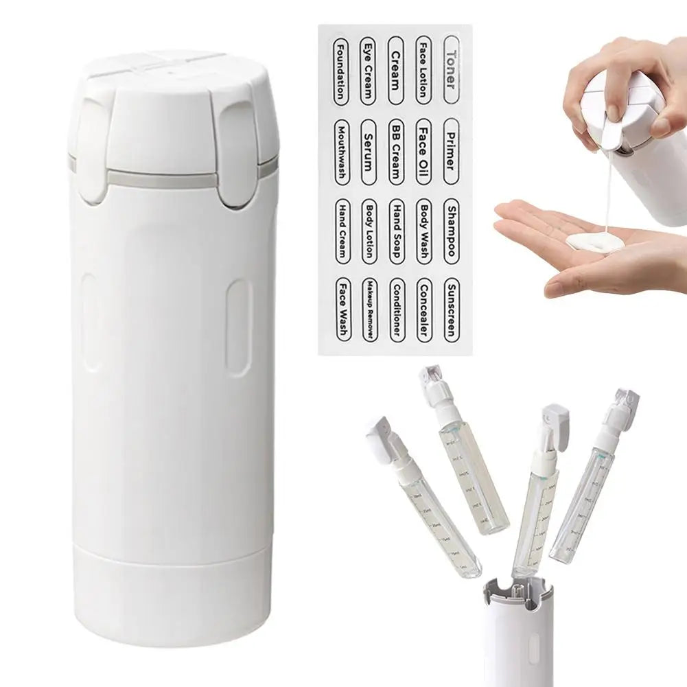4 In 1 Leak Proof Travel Dispenser Portable Bottles For Perfume Shampoo Conditioner Lotion